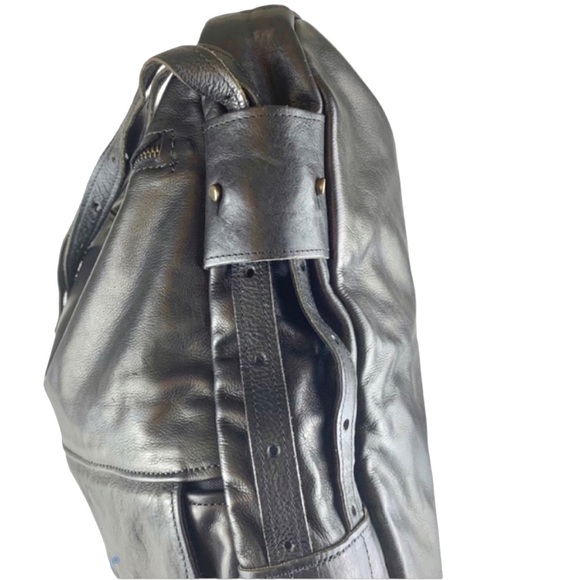 Large Leather Jas M.B. London Black Shoulder Handbag with Dustbag - Picture 13 of 16